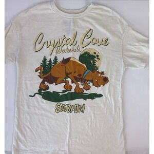 Scooby Doo Crystal Cove Weekends‎ Graphic T Shirt Cream Size Small